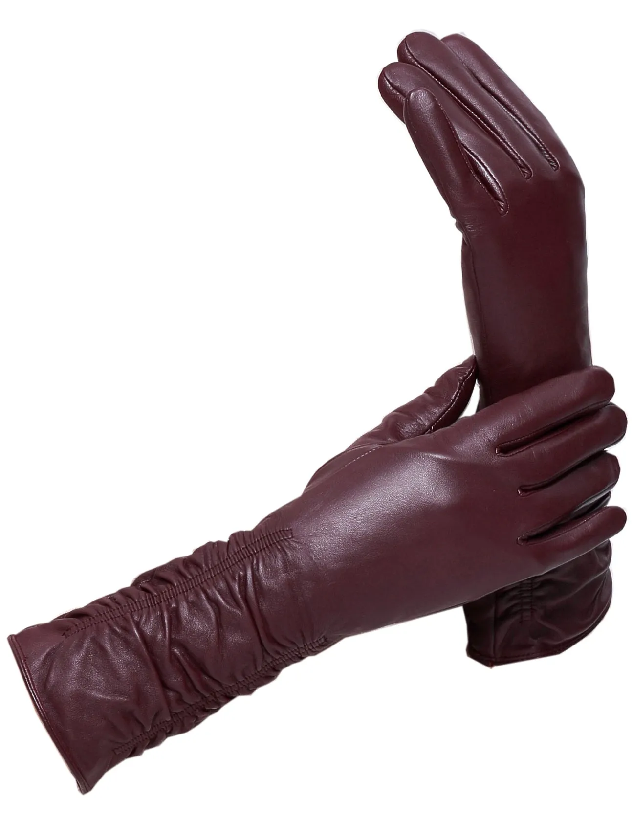 YISEVEN Women's Touchscreen Leather  Mid-length Long Gloves