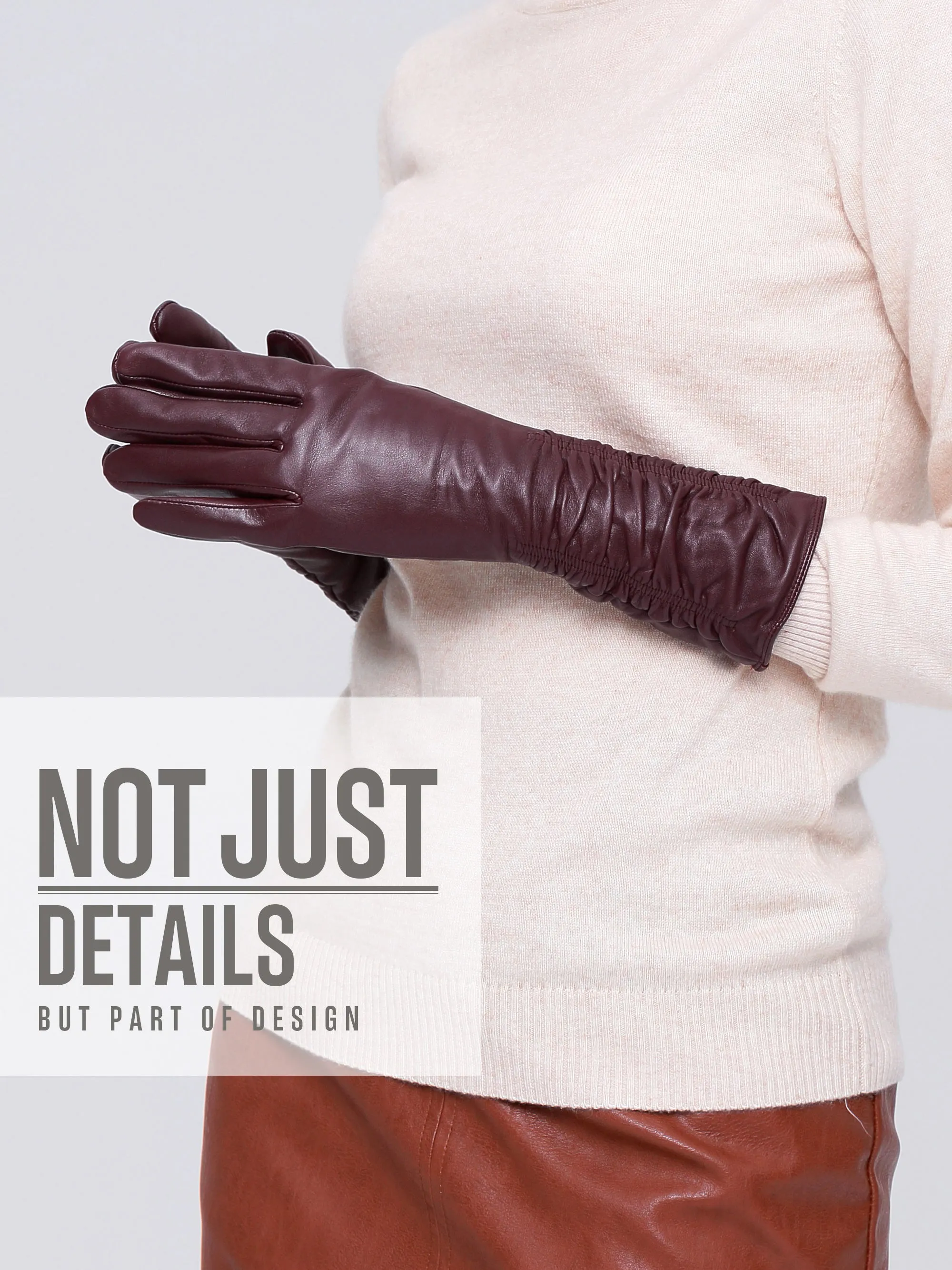 YISEVEN Women's Touchscreen Leather  Mid-length Long Gloves