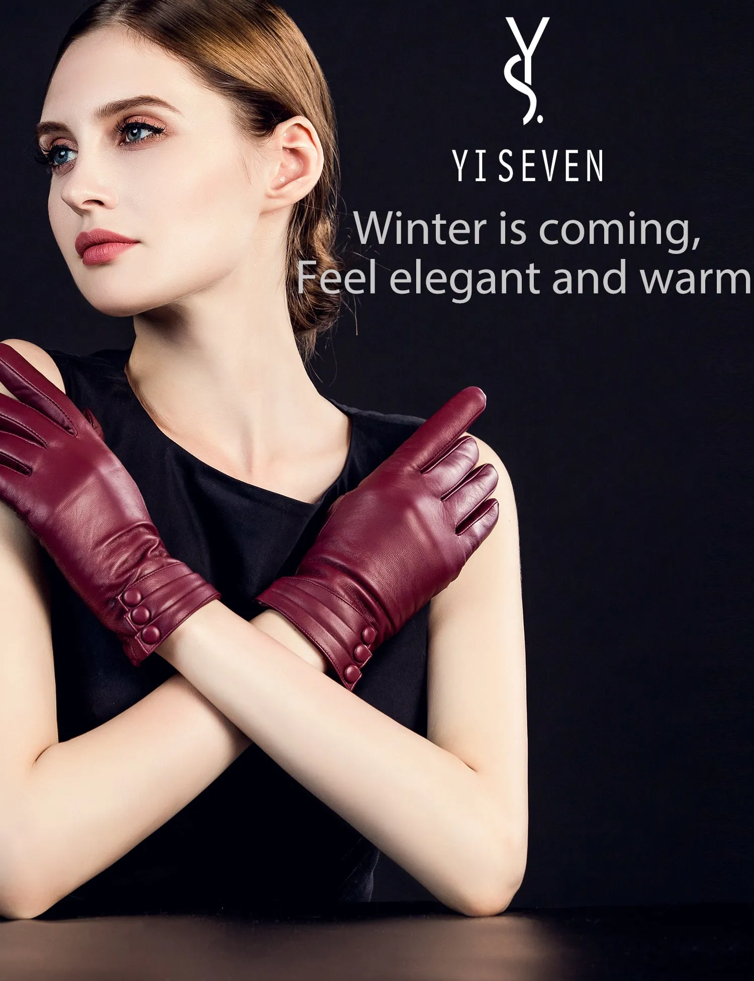 YISEVEN Women's Touchscreen Sheepskin Leather Gloves